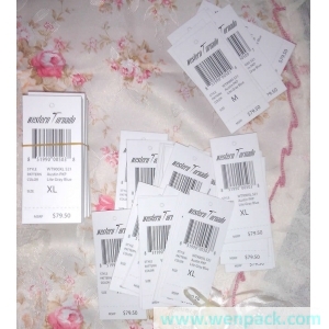 custom printed logo gift price paper hangtag/garment hang tag