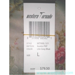 custom printed logo gift price paper hangtag/garment hang tag