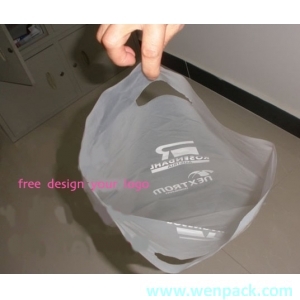 20x30cm custom shopping handle forosted plastic gift bag/plastic packaging bag for garment/printed LOGO promotion bag