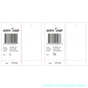 custom printed logo gift price paper hangtag/garment hang tag